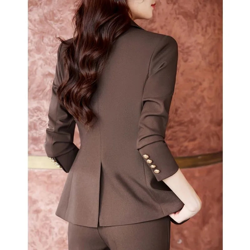 🍒Women's  professional fashion suit matching set elegant casual elegant blazers for women two piece jacket and pants set female fashion clothing Try This Choclate Selection