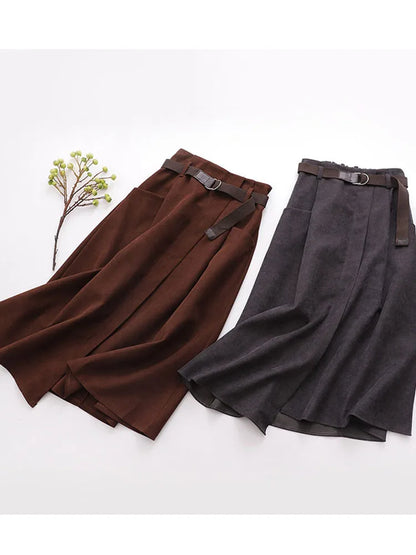 🍒Casual skirts high waisted solid smart casual womens irregular fashion with pockets midi simple elegant a-line Every Day Irregular