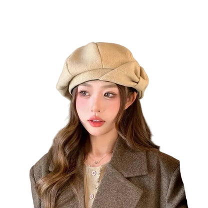 🍒Painter hat versatile octagonal hat niche warm fashionable head wear for women vintage designer beret bow detail soft fit smart casual accessorie for women Bop On A Bow And Bold The Cold