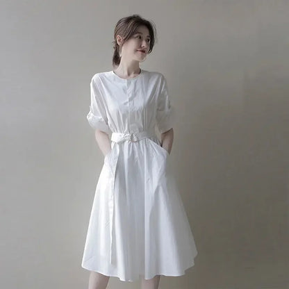 🍒White dress for women summer clothes midi formal occasion outfit femalechic luxury clothing elegant pretty Y2k wear Blanc Beauty