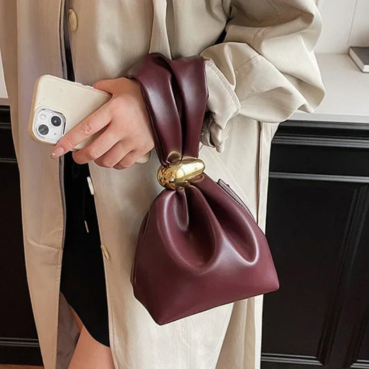 🍒Soft clutch bag luxury designer women's Mini Bucket Pouch temperament side zipper party evening bags Get This SWEET WRAPPERed