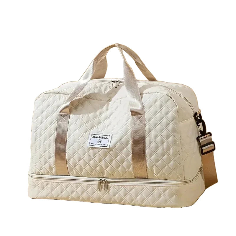 🍒Luxury duffel bag for women large capacity handbag shoulder & crossbody tote bag with compartments dry wet separation dual side pockets for travel gym etc.   Step Up To Quality In Your Gym Bag Tote