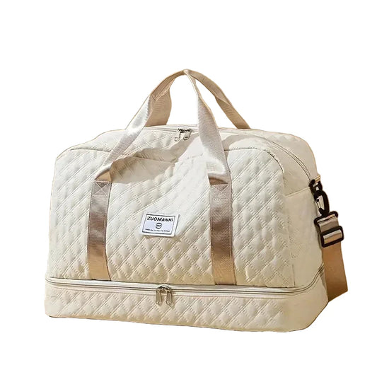 🍒Luxury duffel bag for women large capacity handbag shoulder & crossbody tote bag with compartments dry wet separation dual side pockets for travel gym etc.   Step Up To Quality In Your Gym Bag Tote