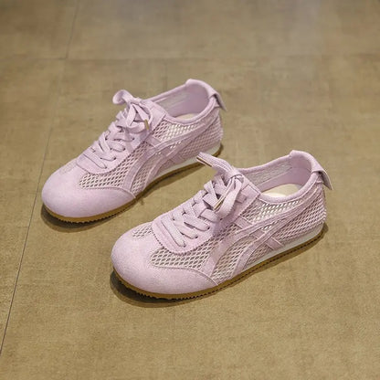 🍒Summer sports shoes fashion breathable mesh trainers casual flat bottom non-slip foot wear for women mesh house slippers