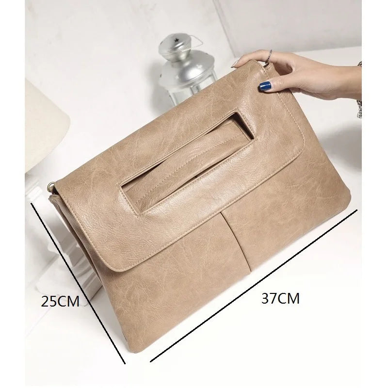 🍒Pu Leather evening bag luxury vintage shoulder crossbody bags party envelope clutch purse retro handbags large capacity fashion simple office ladies euro-america style smart casual accessory Dont Be A CROSSBODY CLUTCH this Quick
