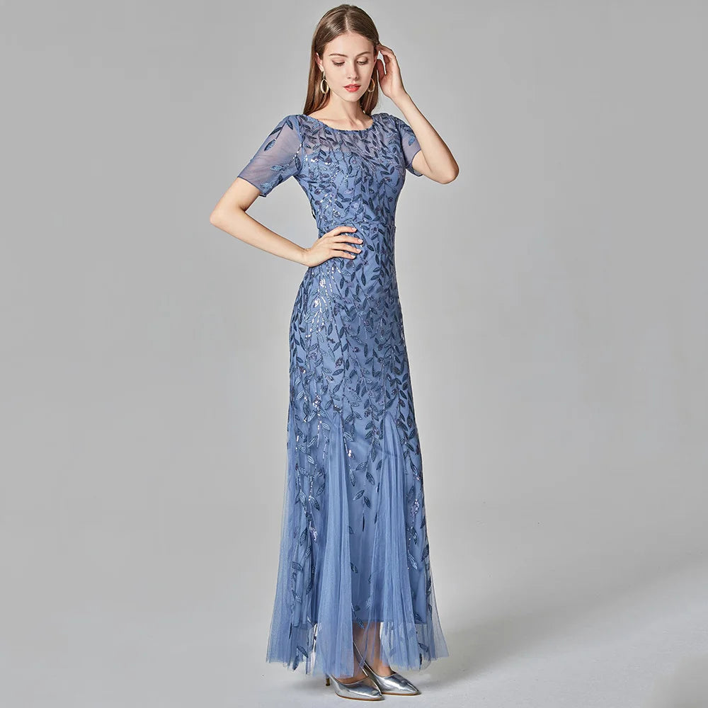 🍒Sequin maxi cocktail dress long bridesmaid prom outfit for special occasion party club bodycon vintage style clothing You'll Fish This Mermaid Out Time &Time