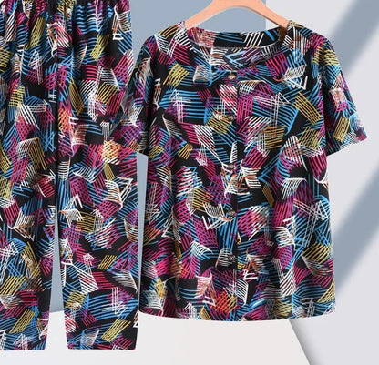 🍒Pants and t-shirt pyjamas set cotton short pants and t-shirt loungewear top and trousers home wear clothing Sleepwear for women 2 piece sleep set TOP up your PANTS and TEE and you will be SET