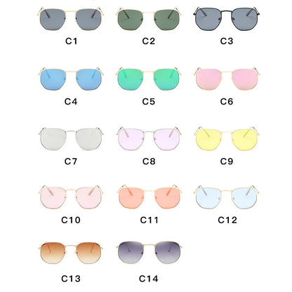 🍒Sunglasses mirror lens retro sun glasses luxury sunglasses vintage female black shades uv400 protection AC square frame glasses for women luxury vintage sun shades Colour Your Summer