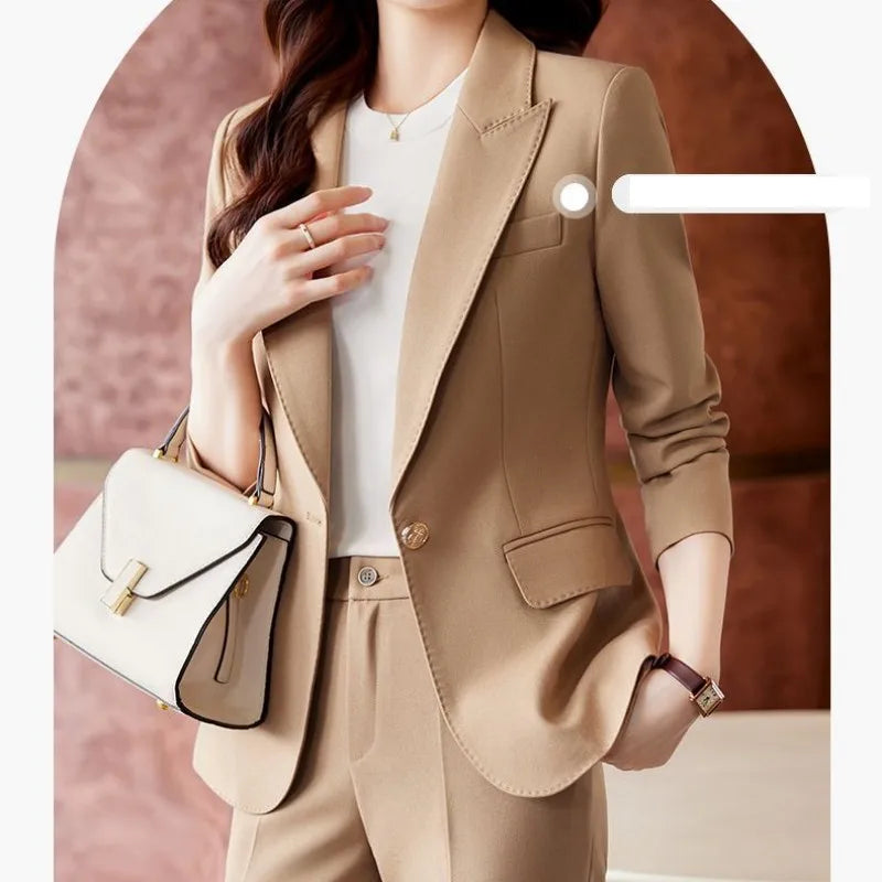 🍒Women's  professional fashion suit matching set elegant casual elegant blazers for women two piece jacket and pants set female fashion clothing Try This Choclate Selection