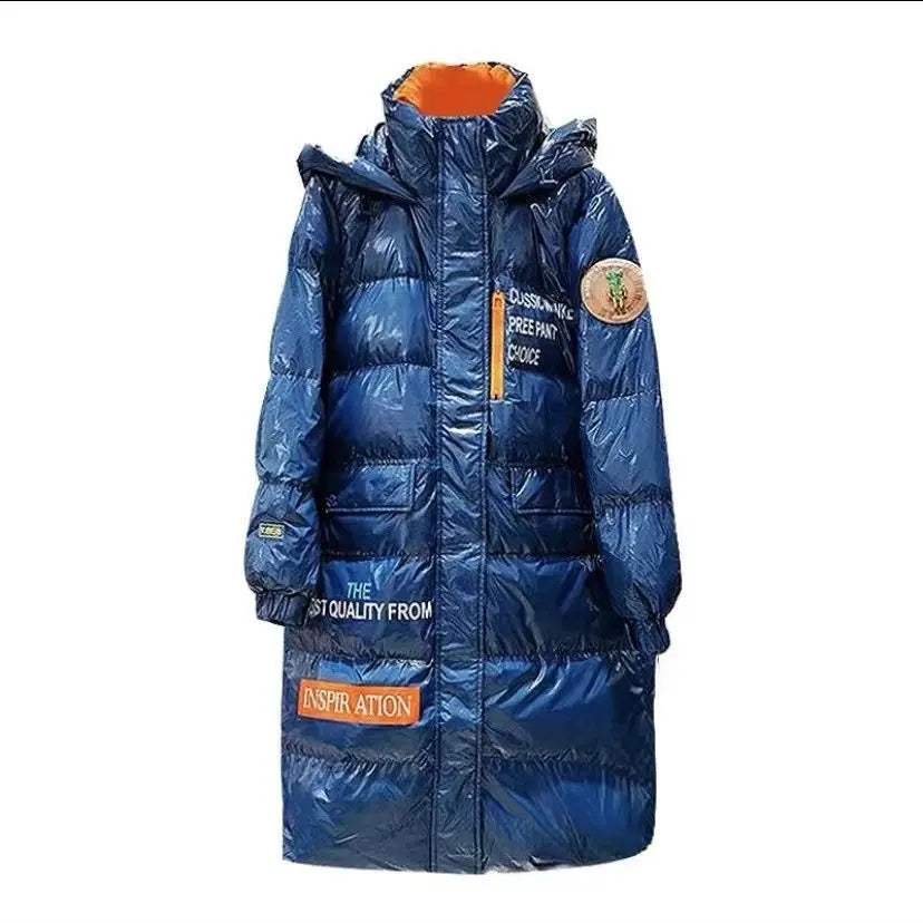 🍒Down cotton Jacket long for women hooded zipper coat winter snow thick warm outerwear Female shiny puffer Get Down Town Down