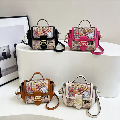 🍒Graffiti handbag/Purse women's bag designer luxury shoulder bag lu leather ladies messenger bag pink crossbody bag casual bag  No Word Of A Lie This GRAFFITI Bag CAN Be Yours