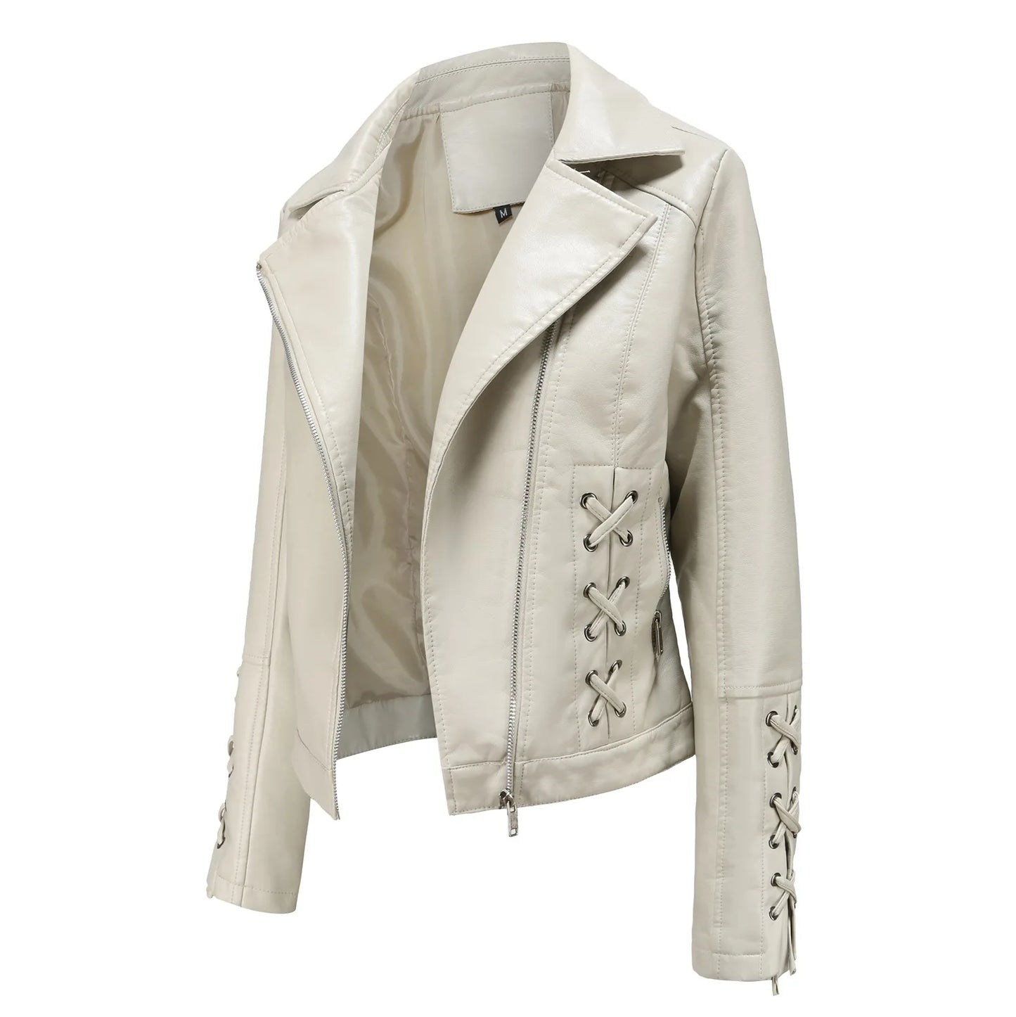 🍒Pu motorcycle jacket womens faux leather coat autumn and Winter fashion long sleeve crop outtrwear for women Get This Moto Speedy