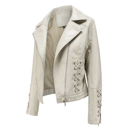 🍒Pu motorcycle jacket womens faux leather coat autumn and Winter fashion long sleeve crop outtrwear for women Get This Moto Speedy