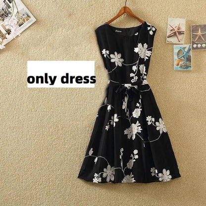 🍒Two piece outfits summer  dress fashion a line summer sets for women elegant floral clothing smart casual wear Move Into Monochrome