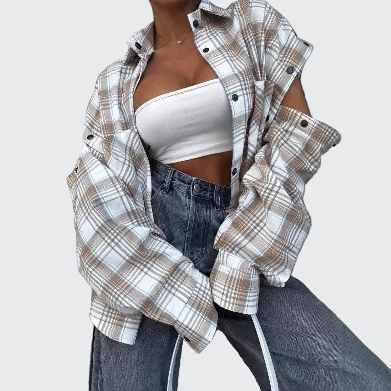 🍒Women's spring shirt Jacket checkered short-sleeved pocket retro luxurious chic trendy minimalist fashion check blouse designer comfy style clothing Dont Be Stale Mate Get This Checkers