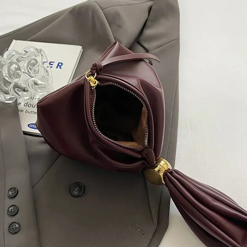 🍒Soft clutch bag luxury designer women's Mini Bucket Pouch temperament side zipper party evening bags Get This SWEET WRAPPERed