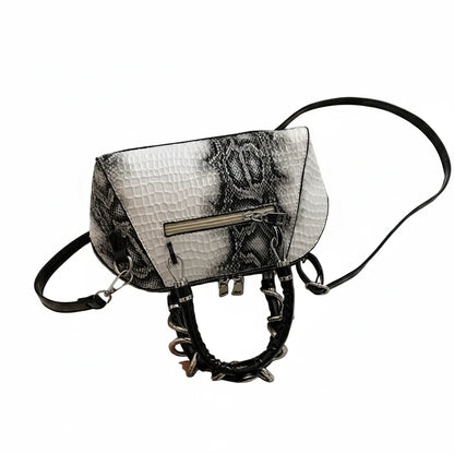 🍒Designer luxury bags for women crocodile pattern grab bag with top-handle hardware wild shoulder crossbody handbag with snake design  Sweet Slippy Snakey