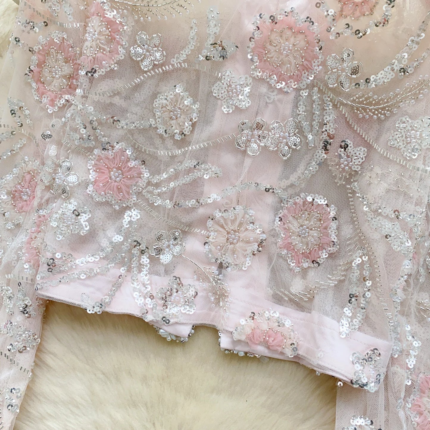 🍒Chic embroidered t-shirt sequin flora fashion for women summer wedding guest jacket party wear occasion wear Classy Cute Cover