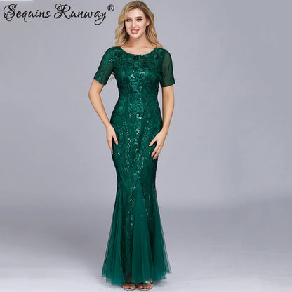 🍒Sequin maxi cocktail dress long bridesmaid prom outfit for special occasion party club bodycon vintage style clothing You'll Fish This Mermaid Out Time &Time