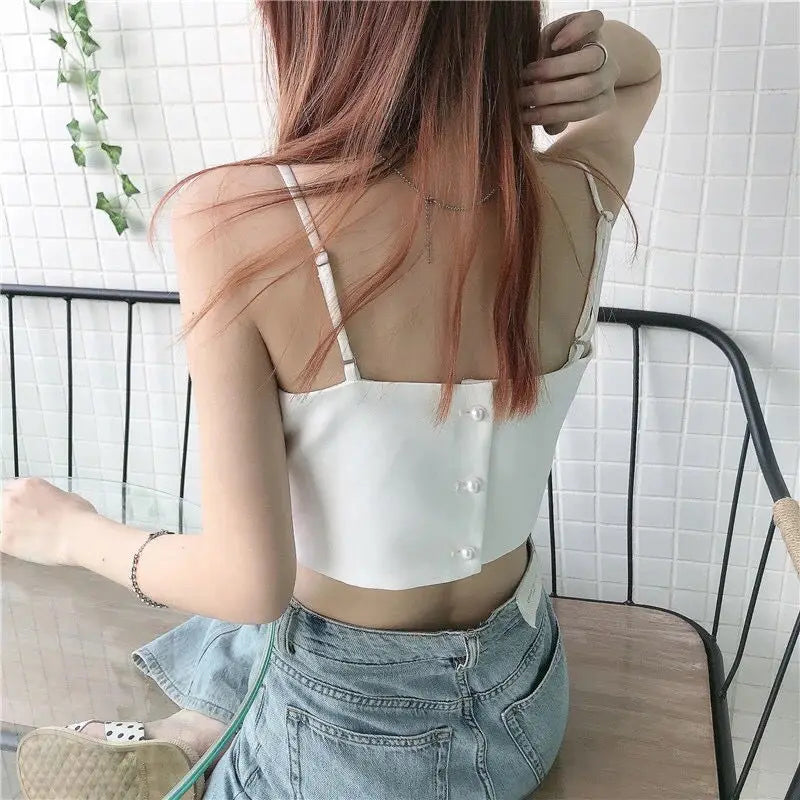 🍒Big bow cami top sweet girly fashion all-match vacation wear casual comfy crop top smart casual clothes for women Gift This Big Bow Present To Yourself
