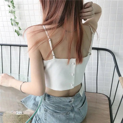 🍒Big bow cami top sweet girly fashion all-match vacation wear casual comfy crop top smart casual clothes for women Gift This Big Bow Present To Yourself