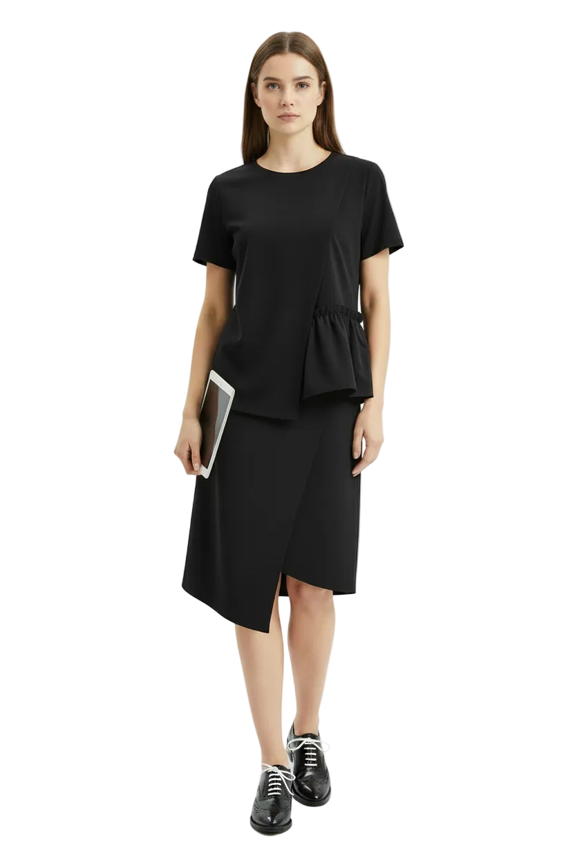 🍒Loose t-shirts for women irregular hem top short sleeve summer fashion clothing loose Y2k t-shirt designer style clothes TOP Up Your Look