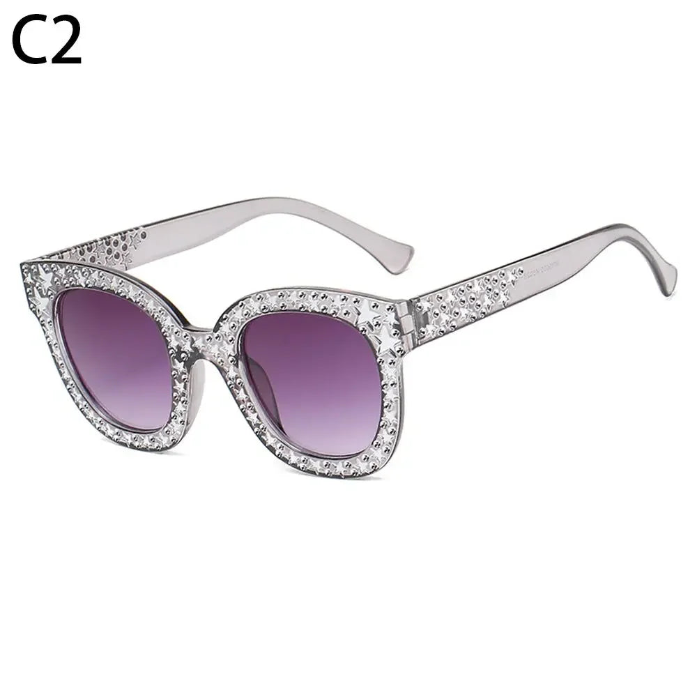 🍒Diamond polygon bling square shape sunnies for women vintage rhinestone womens Y2K eyewear summer sunglasses holiday shades Cool Crystals