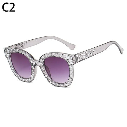 🍒Diamond polygon bling square shape sunnies for women vintage rhinestone womens Y2K eyewear summer sunglasses holiday shades Cool Crystals