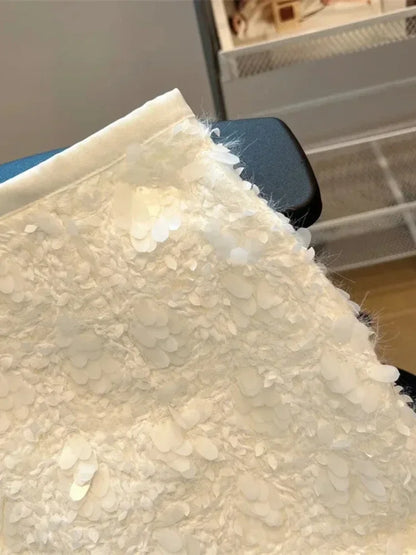 🍒High waist a-line mini skirt solid color smart casual clothes womens spring summer faxhion Y2k sequin clothing Get This feather and pluck out at that special occasion