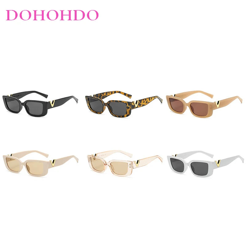 🍒Trendy rectangular sunglasses for womens shades unisex designer sunshade outdoor driving glasses for summer travelling sun glasses UV400 protection Trusty Trendy