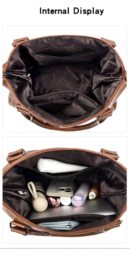 🍒Soft faux leather shoulder crossbody bags for women hot luxury handbag Designer casual tote office work bag Clever Faux Leather