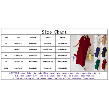 🍒Plus size loose dresses t-shirt dress lounge wear short sleeve outfit long maxi oversized summer fashion beach sundress up to 3XL Best Basics