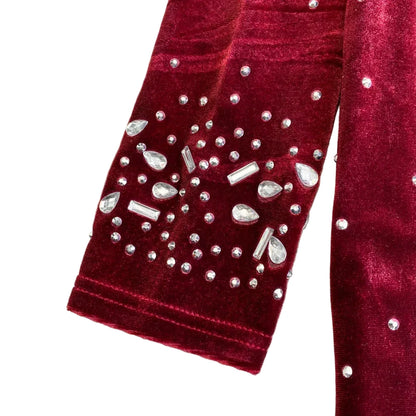 🍒Bodycon o-neck long sleeve dress glitter rhinestone outfit velvet chic vintage style clothing chic autumn fall fashion party occasion wear Get Wine Stoned