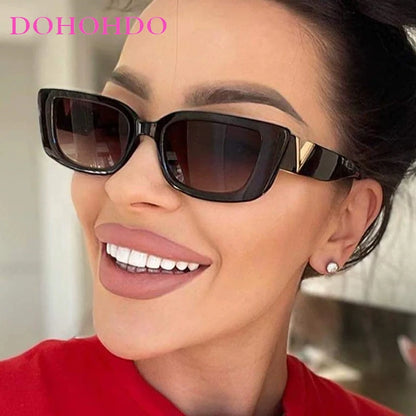 🍒Trendy rectangular sunglasses for womens shades unisex designer sunshade outdoor driving glasses for summer travelling sun glasses UV400 protection Trusty Trendy