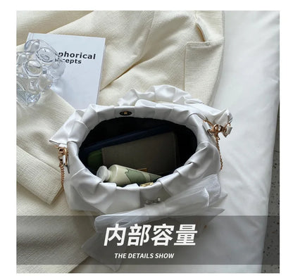 🍒Fashion small bag with bows  Shoulder bags for women with chain strap lovely bowknot design smart casual bag