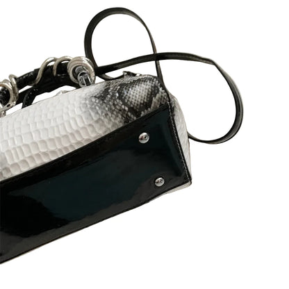 🍒Designer luxury bags for women crocodile pattern grab bag with top-handle hardware wild shoulder crossbody handbag with snake design  Sweet Slippy Snakey