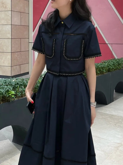 🍒Summer shirt for women smart casual wear beading short sleeve crop top button up shirt beach party wear summer party wear holiday clothes (matching skirt also available) White Their When You Need It