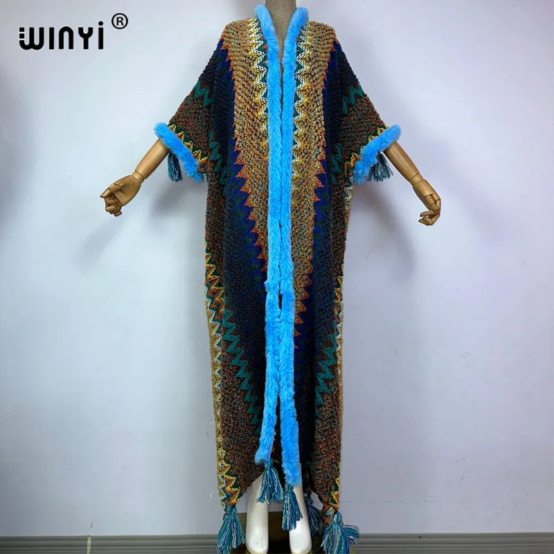 🍒Cardigan coat women winter wear tassel knitted coat winter womenpartywear coat maxi fashions cold weather clothes party coat thick warm free size female kaftan Warm Up To Pink