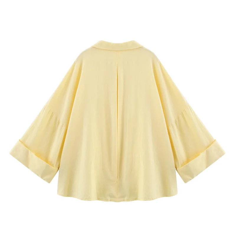 🍒Summer three quater sleeve shirt three quarter sleeve women's refreshing blend loose blouse tops simple casual shirt Y2K fashion Relax In Relaxed Classics