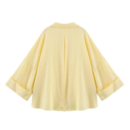 🍒Summer three quater sleeve shirt three quarter sleeve women's refreshing blend loose blouse tops simple casual shirt Y2K fashion Relax In Relaxed Classics