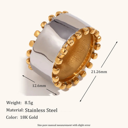 🍒Mix color jewellery round bead edge smooth stainless steel women's earrings stainless steel ring and stainless steel bracelet Set high-end design every day jewellery occasion Jewellery Gift This Gold Will Steel Attention