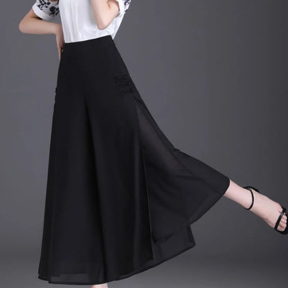 🍒High waist summer skirt trousers for women smart casual wear a-line clothing aesthetic quality pants No Need To Look Far And Wide For This Wide Wide
