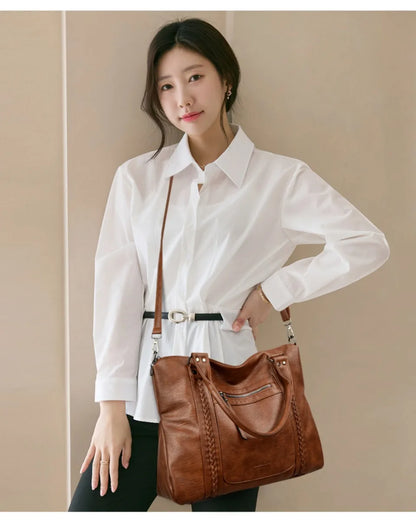 🍒Soft faux leather shoulder crossbody bags for women hot luxury handbag Designer casual tote office work bag Clever Faux Leather