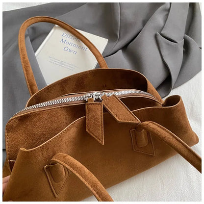 🍒Luxury faux suede bags designer handbags, special geometric layered retro shoulder bag for women axillary bags female daily commuter bag No Need To Per-suede