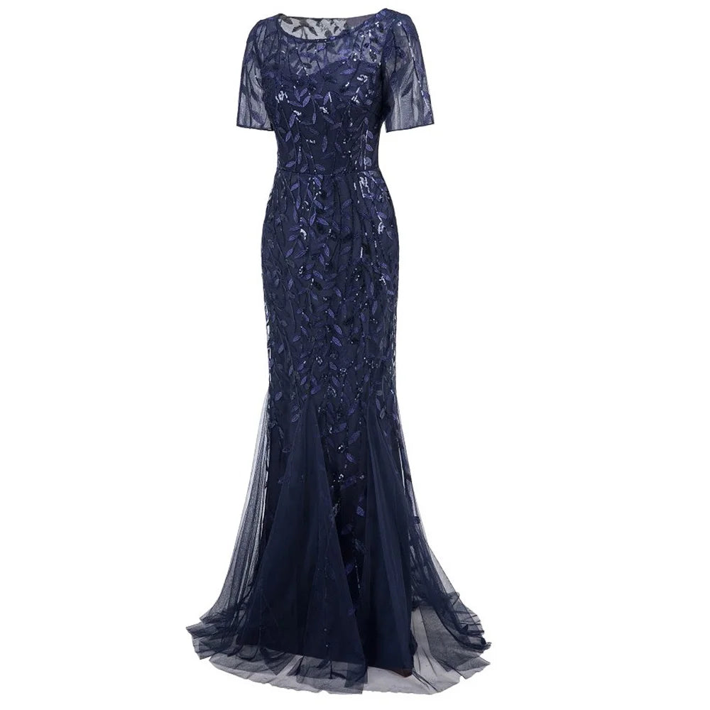 🍒Sequin maxi cocktail dress long bridesmaid prom outfit for special occasion party club bodycon vintage style clothing You'll Fish This Mermaid Out Time &Time