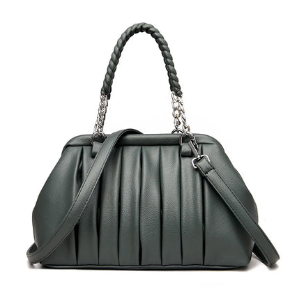 🍒Luxury large capacity pu leather women's crossbody bag Vintage style shoulder bag chain handbags for ladies Fashion carry bag