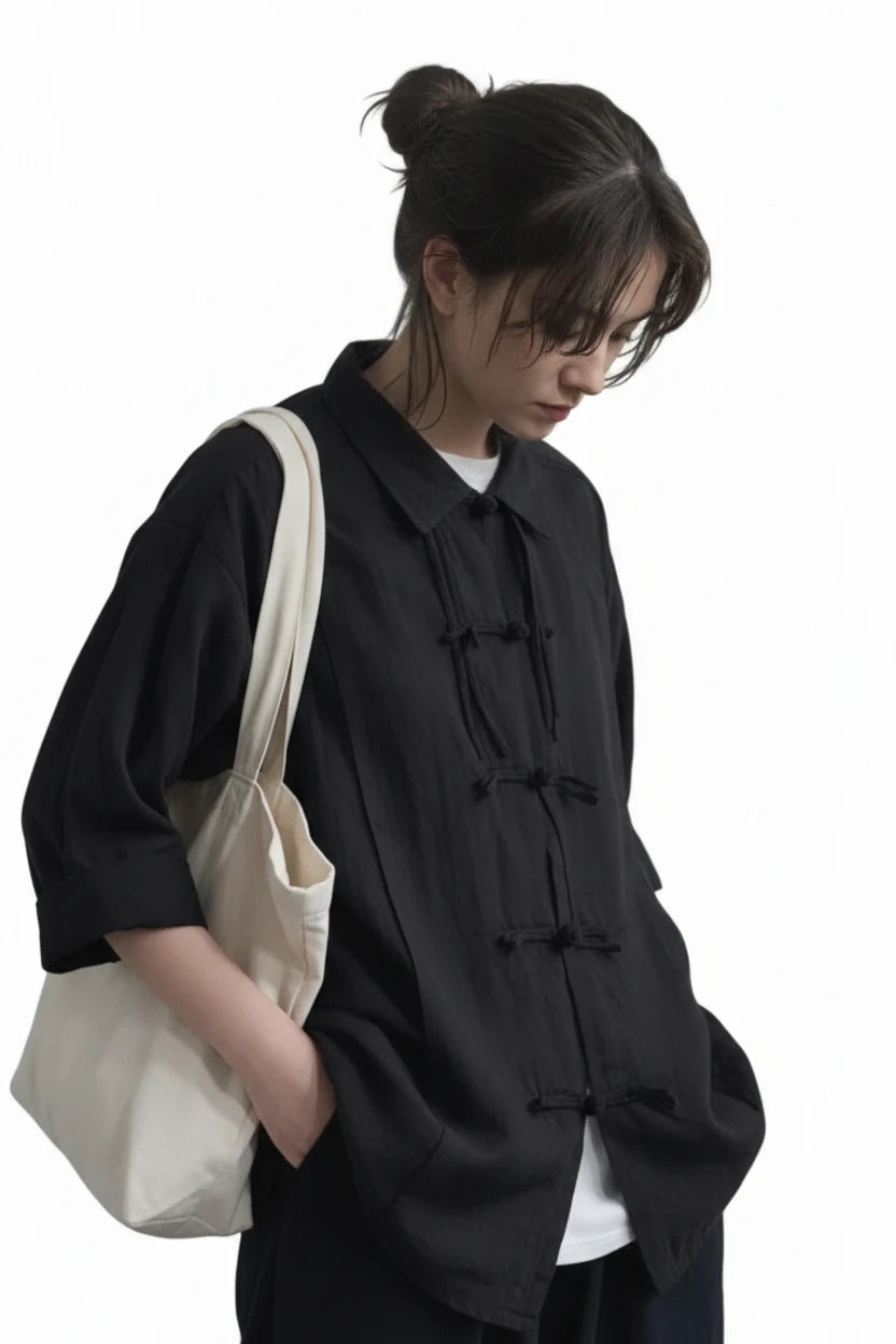 🍒Summer style blouse for women solid Y2k fashion oversized shirts womens single breasted smart casual clothing Tie -bow Trendy
