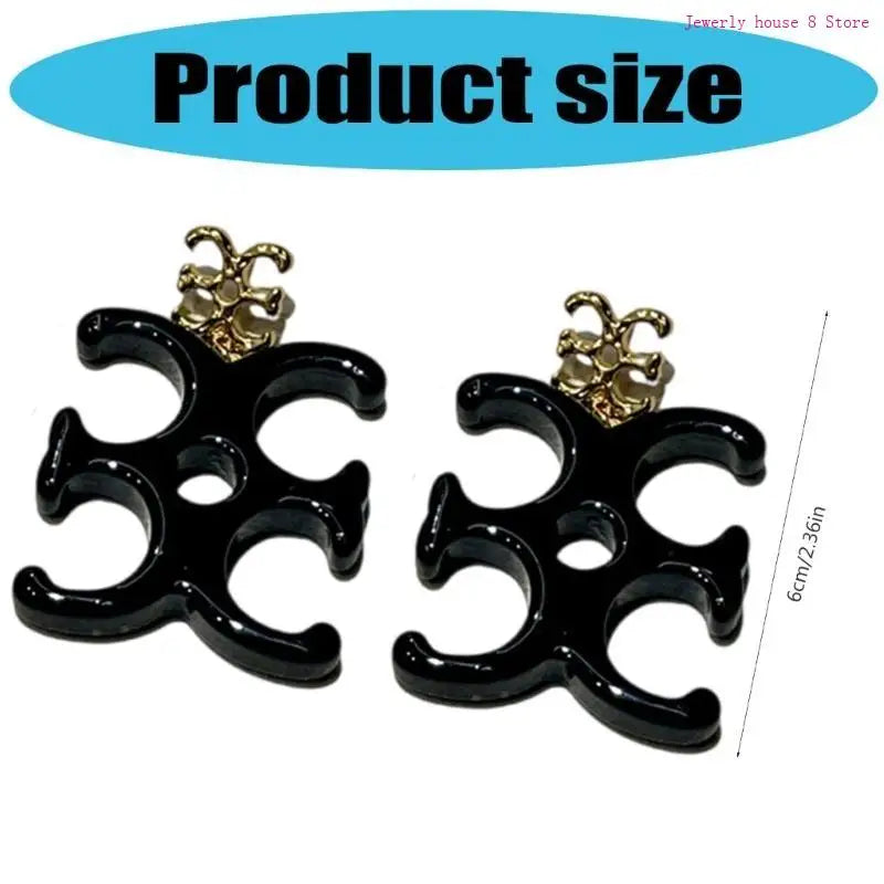 🍒Modern letter dangle drop earrings versatile for Any occasion cccessory for ttendy outfits resin jewellery black fasbion jewellery Send A Letter To Yourself