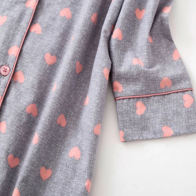 🍒pyjama nightie autumn and winter nightwear for women cotton flannel sleep shirt long sleeve nightshirt button down sleepdress No Flannel Flannel