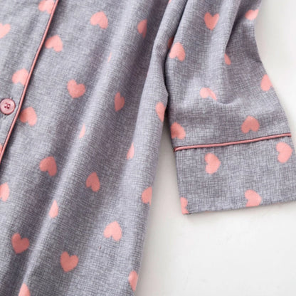 🍒pyjama nightie autumn and winter nightwear for women cotton flannel sleep shirt long sleeve nightshirt button down sleepdress No Flannel Flannel